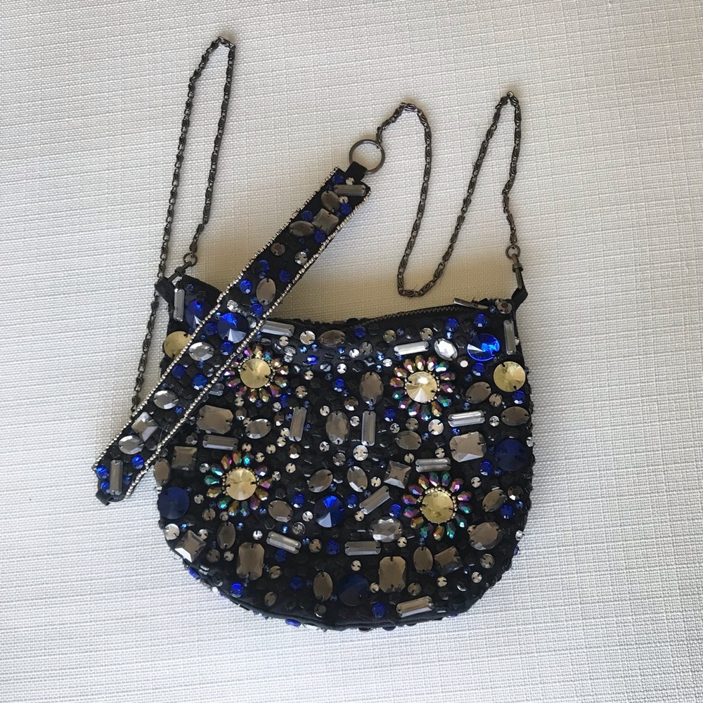 Free People Jewel Embellished Mini Chain Strap Evening Bag